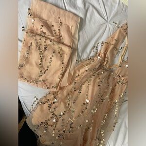 Sequin Cream and White Dress